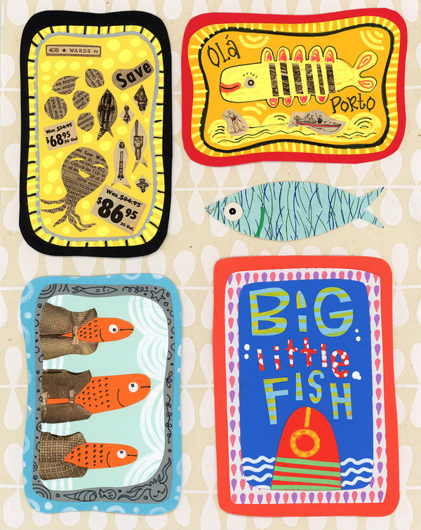 Big Little Tin Fish Print Portugal Fish Series