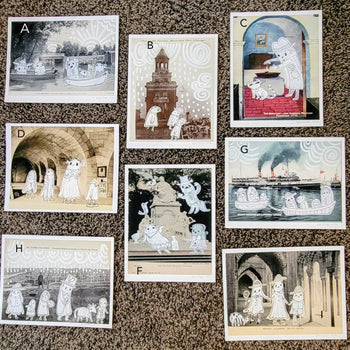 Ghosty Sad Times Prints Postcard Series