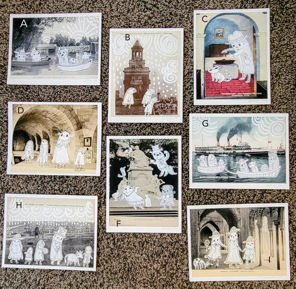 Ghosty Sad Times Prints Postcard Series