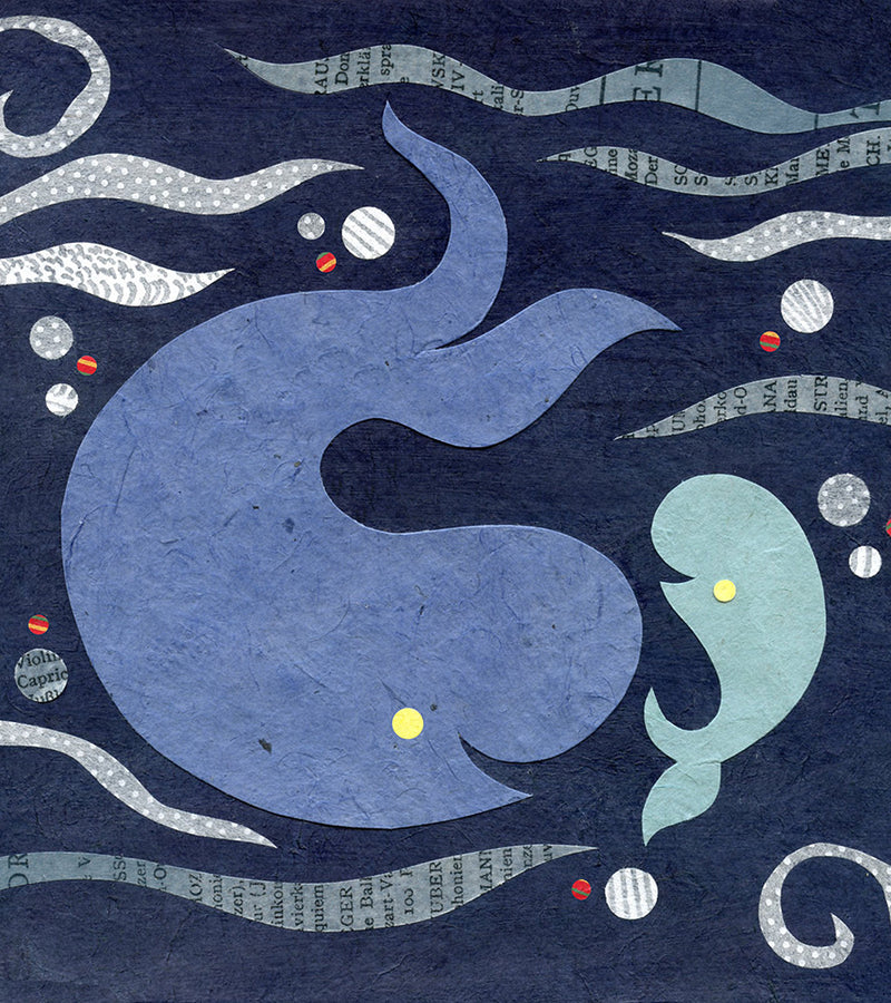 Kate Endle whales collage set