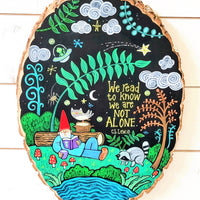 We Are Not Alone 19" Tall Painted Birch Oval