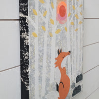 Fox In Winter 12x16" Original Collage