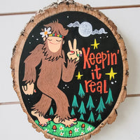 Keeping It Real Sasquatch 9"  Handpainted Wooden Oval