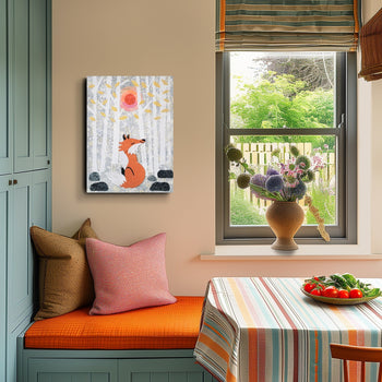 Fox In Winter 12x16" Original Collage