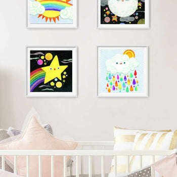 Shooting Rainbow Star Print