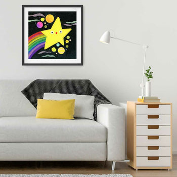 Shooting Rainbow Star Print