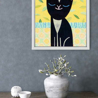Black Cat Sitting Pretty Print