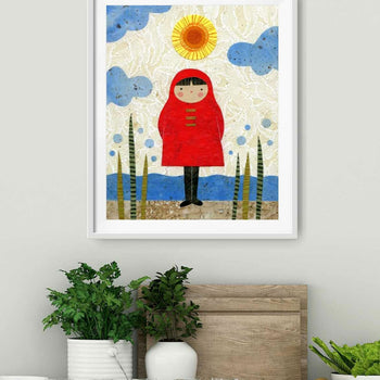 Girl At Beach Print