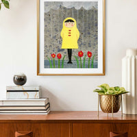 Girl In the Rain Print