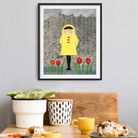 Girl In the Rain Print