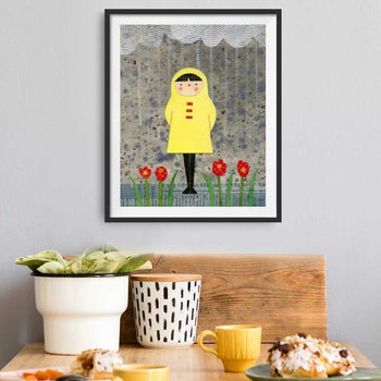 Girl In the Rain Print