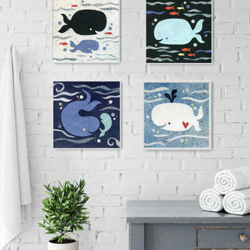 Big Blue and Little Blue Whale Print