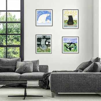 Twilight Polar Bears Print