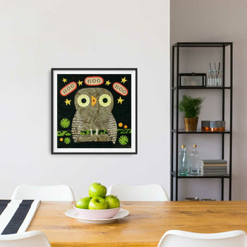 Midnight Owl Says Hoo Hoo Print