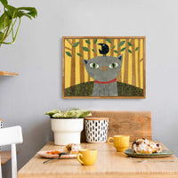 Gray Cat Has Found a Friend Print