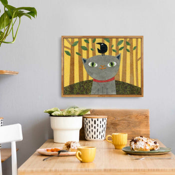 Gray Cat Has Found a Friend Print