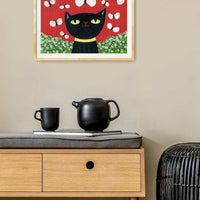 Black Cat Ready to Pounce Print