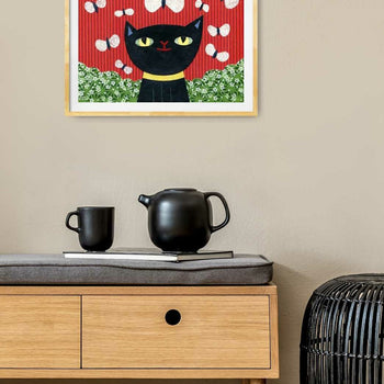 Black Cat Ready to Pounce Print