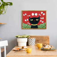 Black Cat Ready to Pounce Print