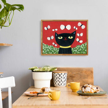 Black Cat Ready to Pounce Print
