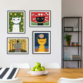 Gray Cat Has Found a Friend Print