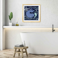 Big Blue and Little Blue Whale Print