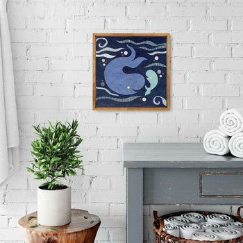 Big Blue and Little Blue Whale Print