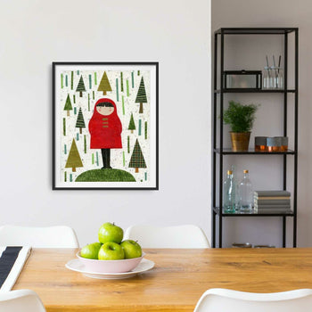 Girl In Pines Print