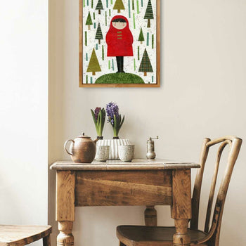 Girl In Pines Print