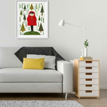 Girl In Pines Print