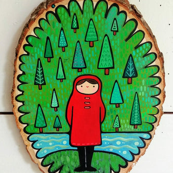 Girl In Pines Print