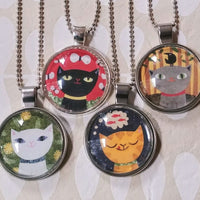 Cat Art Drop Necklaces
