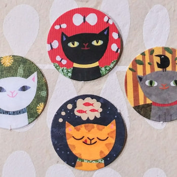 Cat Art Drop Necklaces