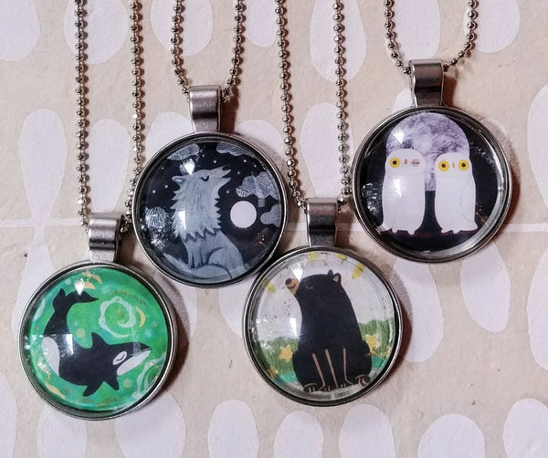 Wild Animals Art Drop Necklaces