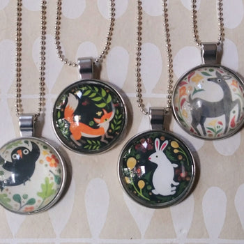 Folkloric Woodland Art Drop Necklaces