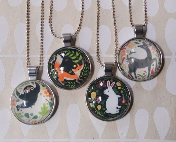 Folkloric Woodland Art Drop Necklaces