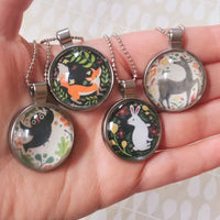 Folkloric Woodland Art Drop Necklaces