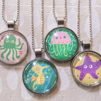 Sea Life Art Drop Necklaces