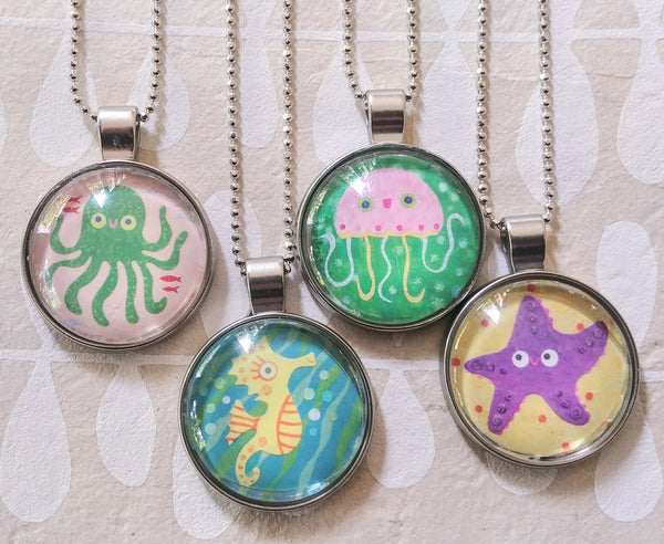 Sea Life Art Drop Necklaces