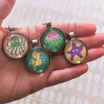 Sea Life Art Drop Necklaces