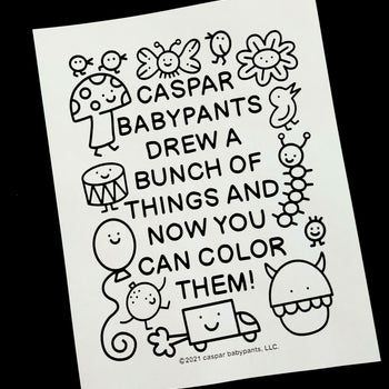 Caspar Drew a Bunch of Things Coloring Packet