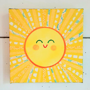 Big Fun Sun Original Collage 8x8"