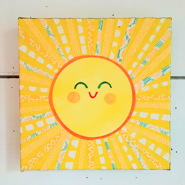 Big Fun Sun Original Collage 8x8"