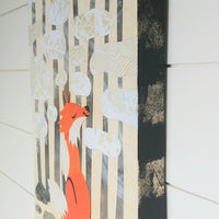 Fox In Winter 12x16" Original Collage