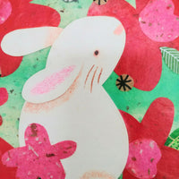 Bun Bun In My Garden 6x6" Original Collage