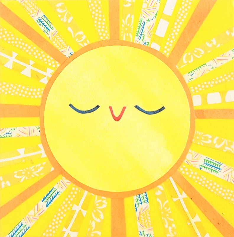 Sunny Sun 6x6" Original Collage