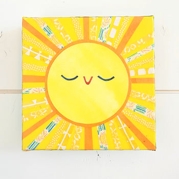 Sunny Sun 6x6" Original Collage