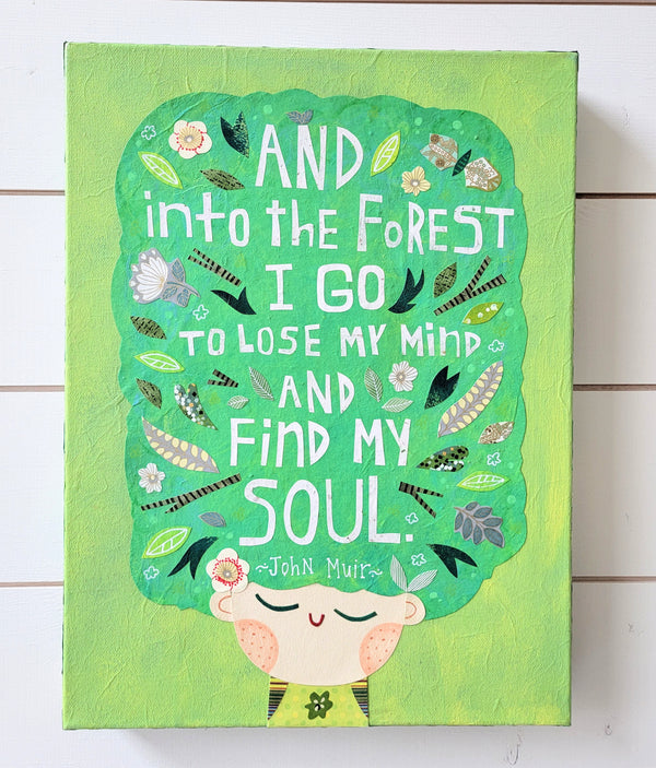 And Into the Forest-Daylight 12x16" Original Collage