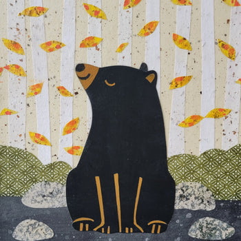 Bear At the River 9x12" Original Collage