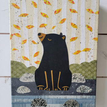 Bear At the River 9x12" Original Collage